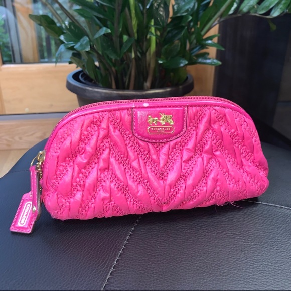 Coach Handbags - COACH Pink Cosmetic Bag